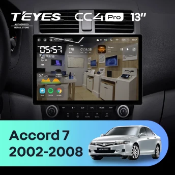 Штатная магнитола Teyes CC4 Pro 12/256 Honda Accord 7 (2002-2008) F2 (13")