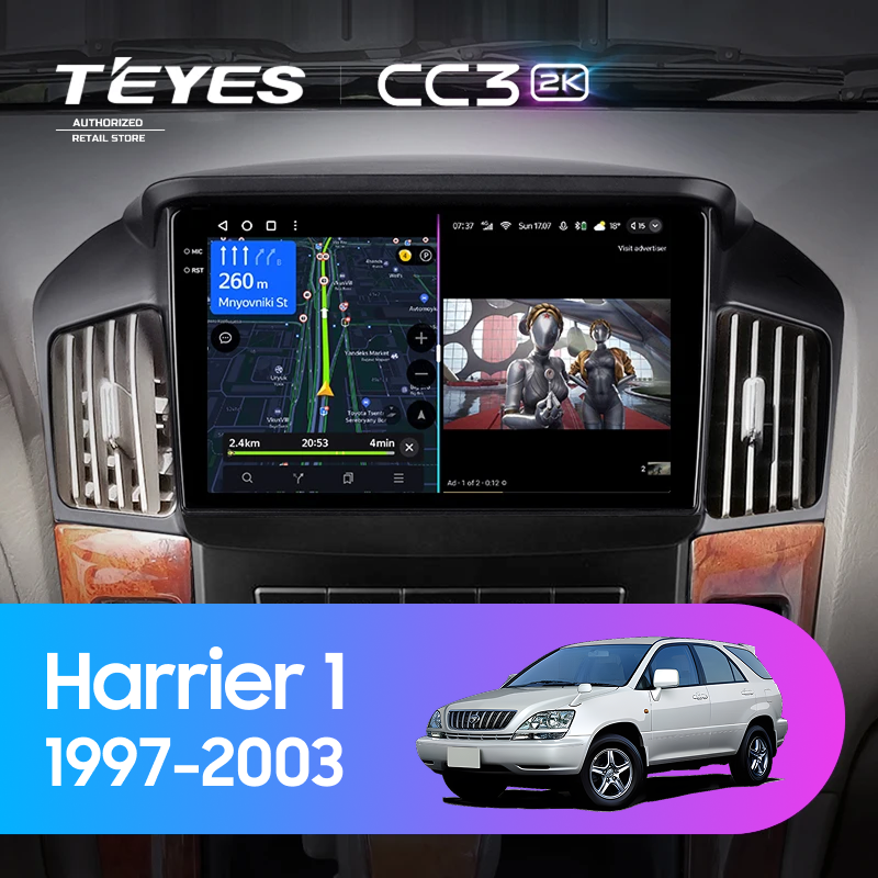 Штатная магнитола Teyes CC3 2K 4/64 Toyota Harrier 1 (XU10) (1997-2003) F2