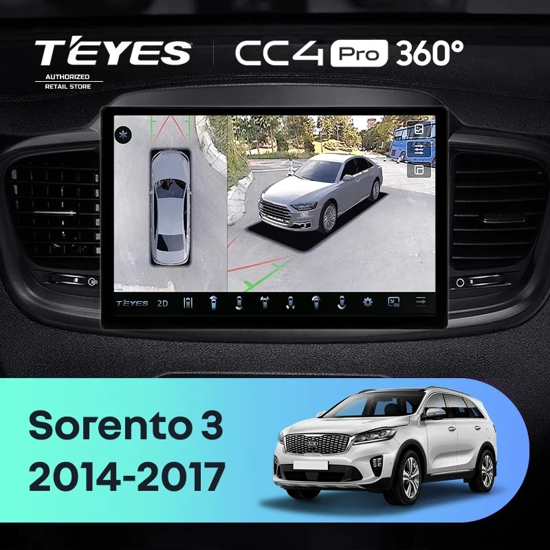Штатная магнитола Teyes CC4 Pro 360 12/256 Kia Sorento 3 Prime (2014-2017) Тип-B (11")