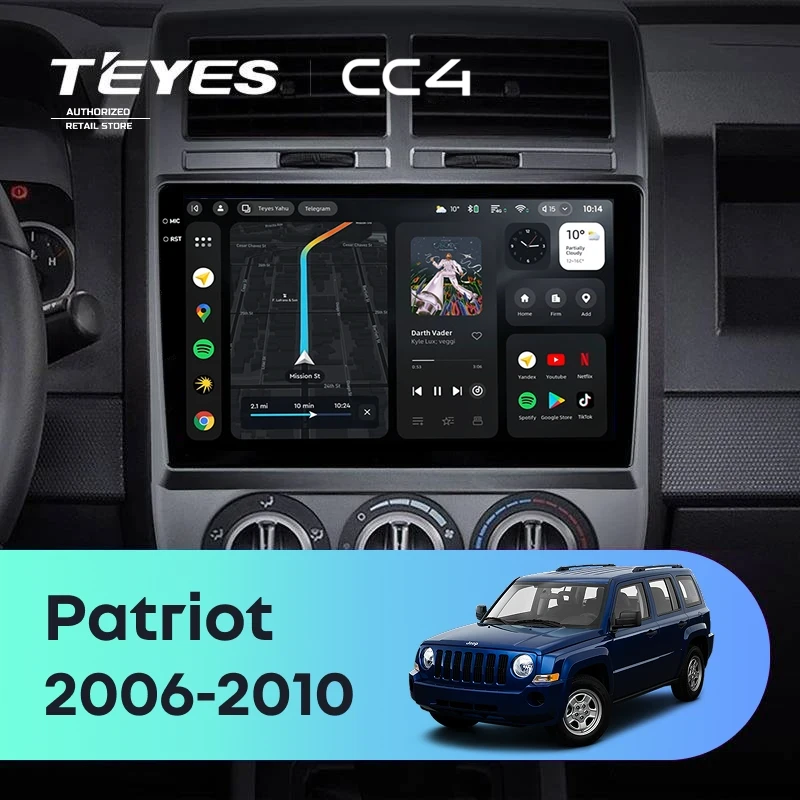 Штатная магнитола Teyes CC4 6/64 Jeep Patriot (2006-2010)