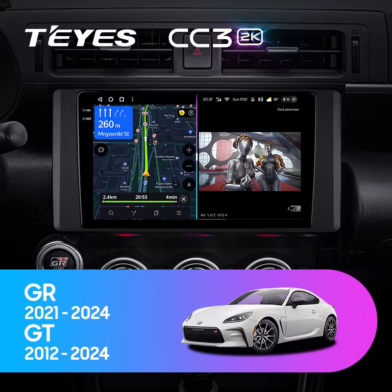 Штатная магнитола Teyes CC3 2K 360 6/128 Toyota GR 86 ZN8 GT 86 ZN6 (2012-2024)