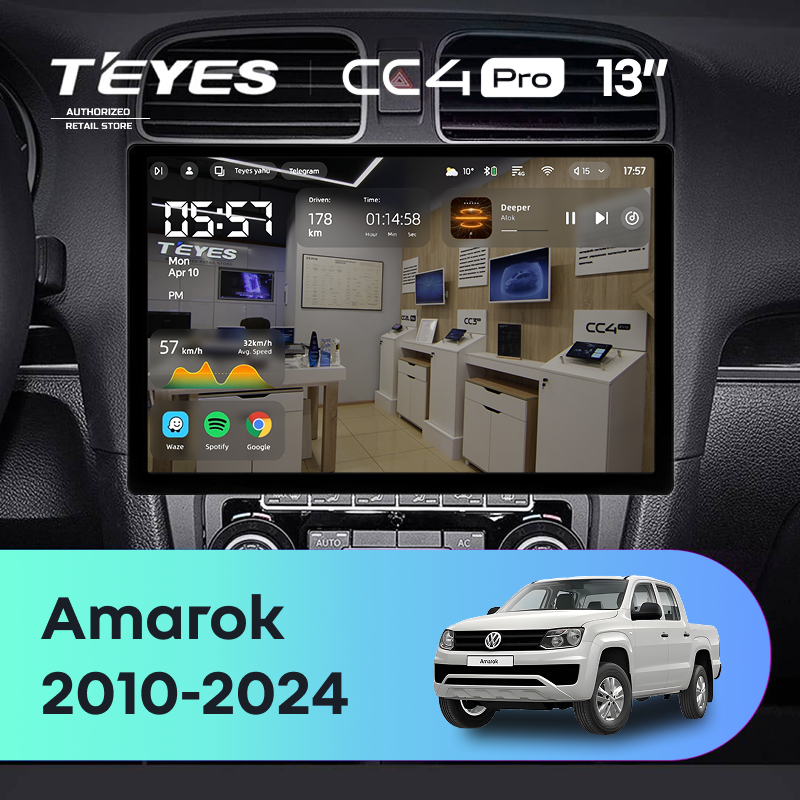 Штатная магнитола Teyes CC4 Pro 8/128 Volkswagen Amarok (2010-2024) (13")