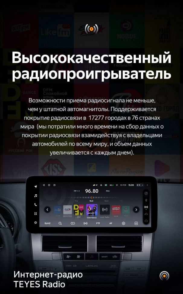 Штатная магнитола Teyes LUX ONE 6/128 Lexus RX300 RX330 RX350 RX400H (2003-2009) Тип-A