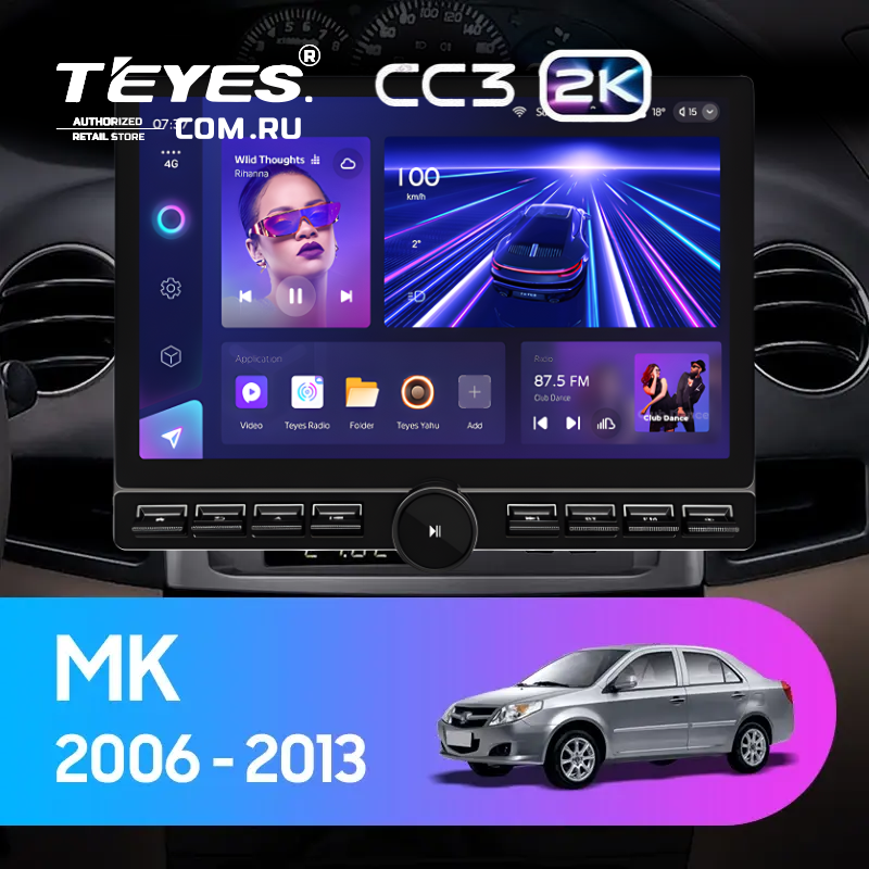 Штатная магнитола Teyes CC3 2K 6/128 Geely MK 1 (2006-2013) (13" с кнопками)