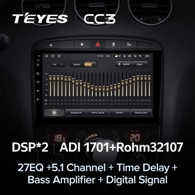 Штатная магнитола Teyes CC3 4/32 Peugeot 308 (2007-2015)