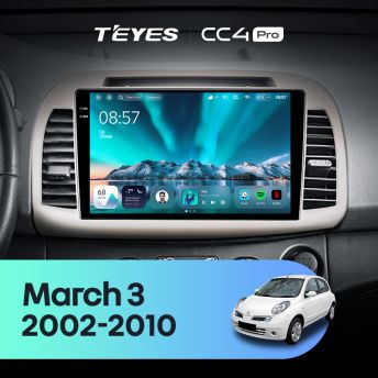 Штатная магнитола Teyes CC4 Pro 8/128 Nissan March 3 K12 (2002-2010)