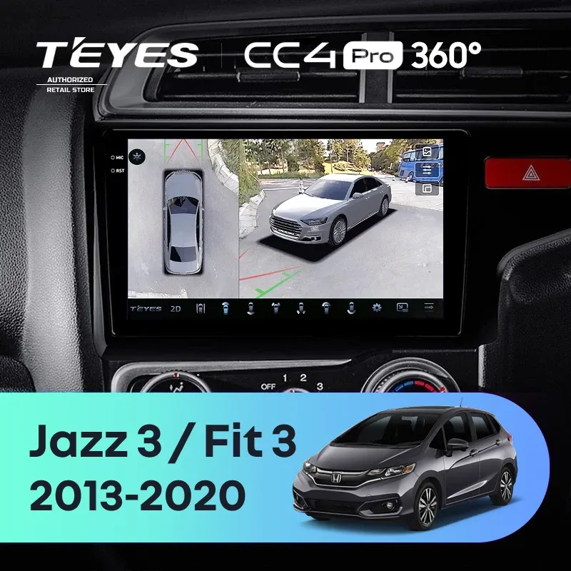 Штатная магнитола Teyes CC4 Pro 360 12/256 Honda Jazz 3 (2015-2020) Тип-B Правый руль