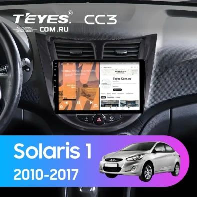 Штатная магнитола Teyes CC3 4/32 Hyundai Solaris 1 (2010-2016) F2 (черный глянец)