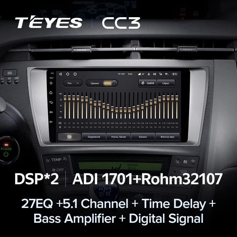 Штатная магнитола Teyes CC3 4/32 Toyota Prius XW30 (2009-2015)
