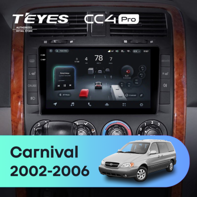 Штатная магнитола Teyes CC4 Pro 12/256 Kia Carnival UP GQ (2002-2006)