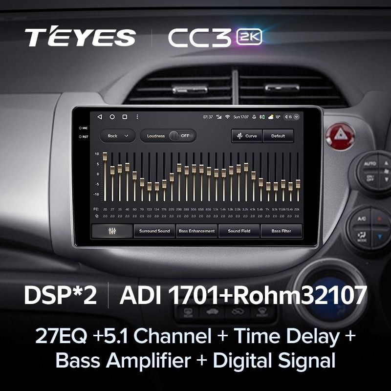 Штатная магнитола Teyes CC3 2K 4/64 Honda Fit GE GP GE (2007-2014) Правый руль