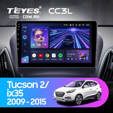 Штатная магнитола Teyes CC3L 4/32 Hyundai ix35 (2009-2015) (Tucson 2) Тип-AB (10")