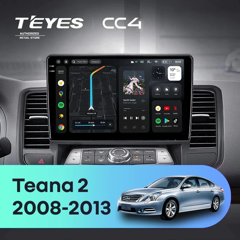 Штатная магнитола Teyes CC4 8/128 Nissan Teana J32 (2008-2013) Тип-A