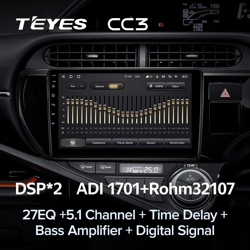 Штатная магнитола Teyes CC3 4/32 Toyota Aqua (2011-2017) Правый руль