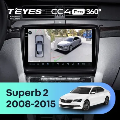 Штатная магнитола Teyes CC4 Pro 360 12/256 Skoda Superb 2 B6 (2008-2015)