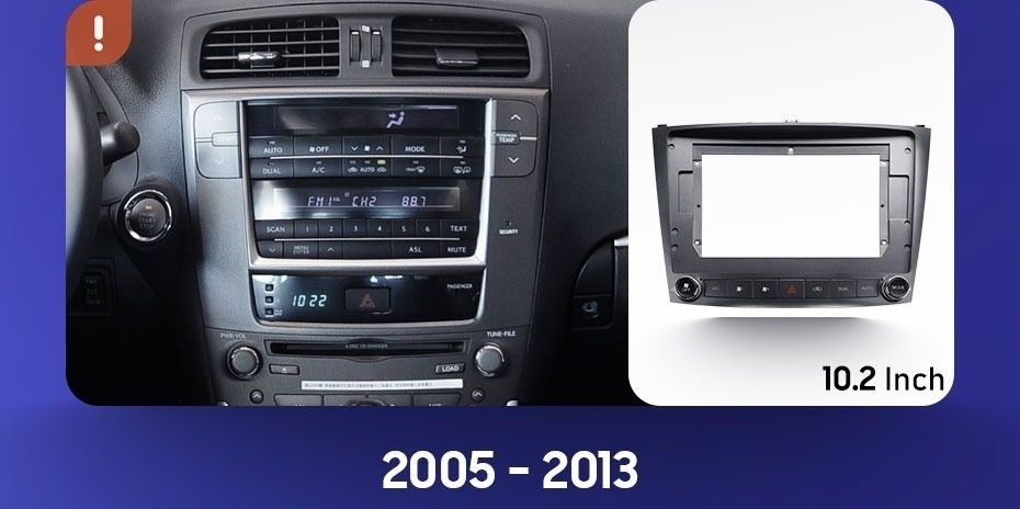 Переходная рамка Lexus IS250 XE20 (2005-2013) Тип-B (9")