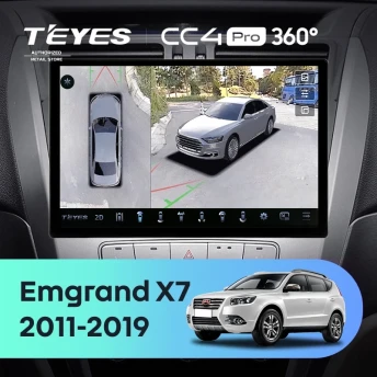 Штатная магнитола Teyes CC4 Pro 360 12/256 Geely Emgrand X7 1 GX7 EX7 (2011-2019) (13")