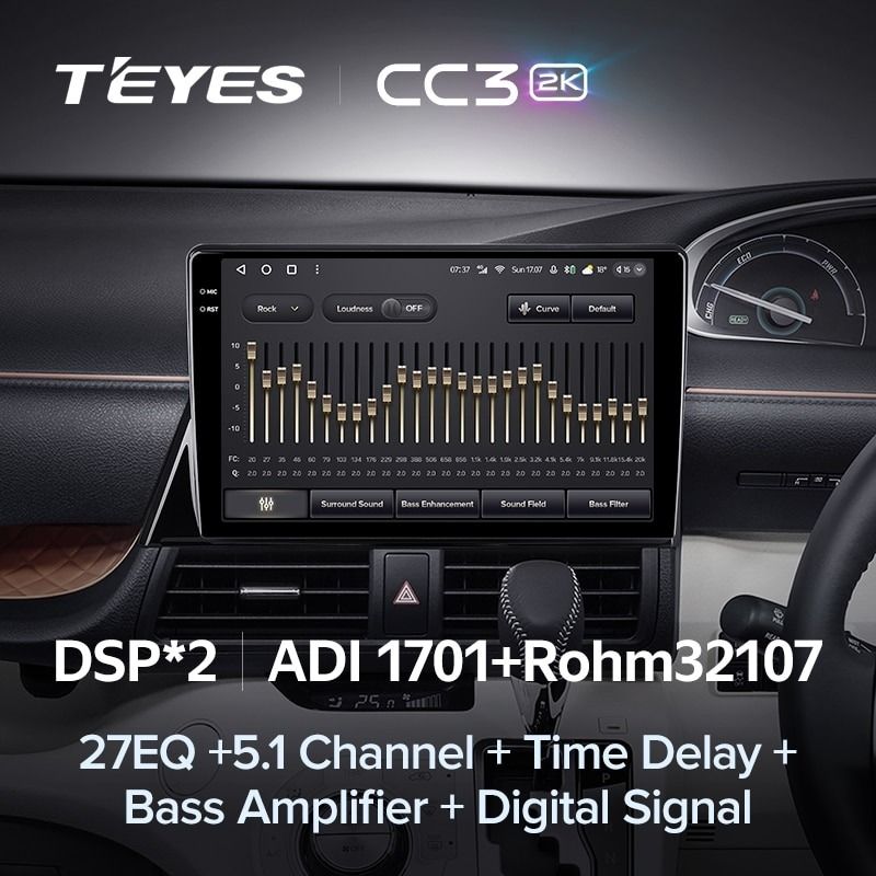 Штатная магнитола Teyes CC3 2K 4/32 Toyota Sienta 2 XP170 (2015-2022) Правый руль