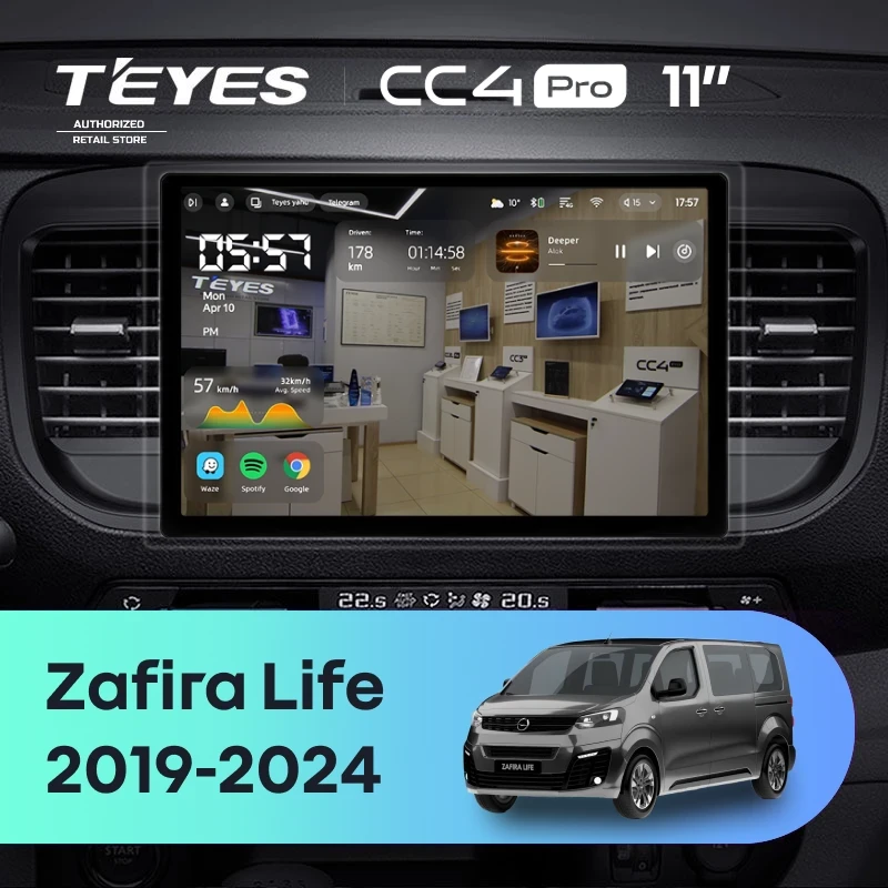 Штатная магнитола Teyes CC4 Pro 12/256 Opel Zafira Life (2019-2024) (11")