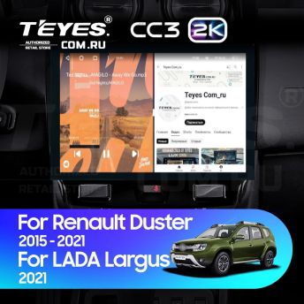 Штатная магнитола Teyes CC3 2K 6/128 Renault Duster (2015-2021) F1 (13")