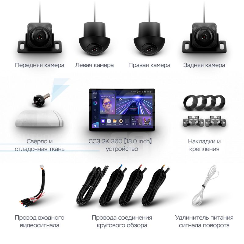 Штатная магнитола Teyes CC3 2K 360 6/128 Mercedes-Benz Smart Fortwo 2 (2010-2015) F1 (13")