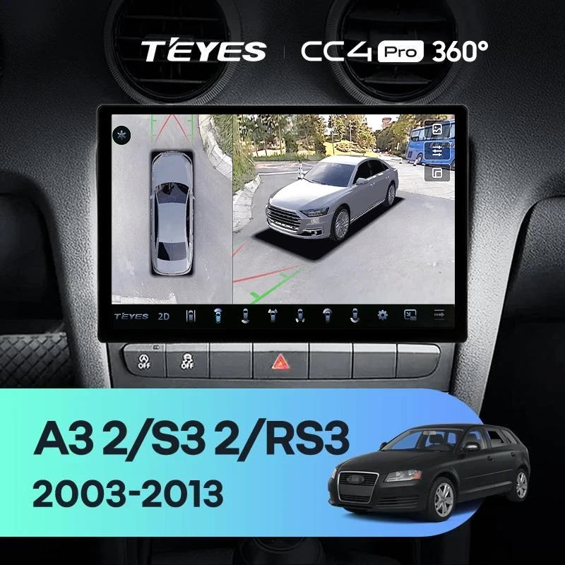 Штатная магнитола Teyes CC4 Pro 360 8/128 Audi A3 2 8P (2003-2013) (13")