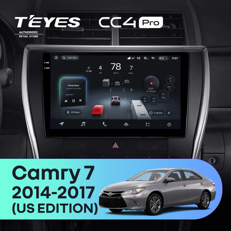 Штатная магнитола Teyes CC4 Pro 12/256 Toyota Camry 7 XV 50 55 (2014-2017) (North America) F5