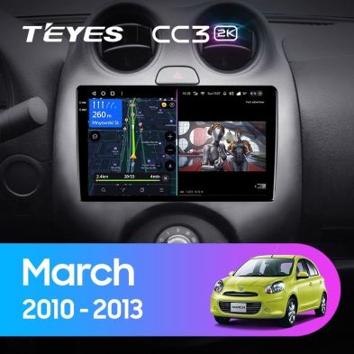Штатная магнитола Teyes CC3 2K 6/128 Nissan March K13 (2010-2013)