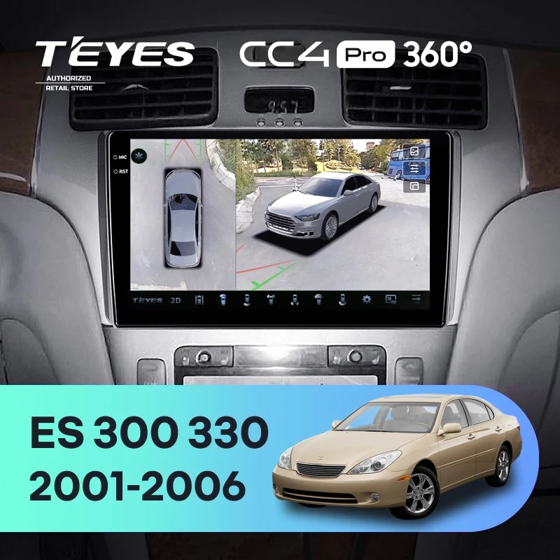 Штатная магнитола Teyes CC4 Pro 360 12/256 Lexus ES250 ES300 ES330 (2001-2006)