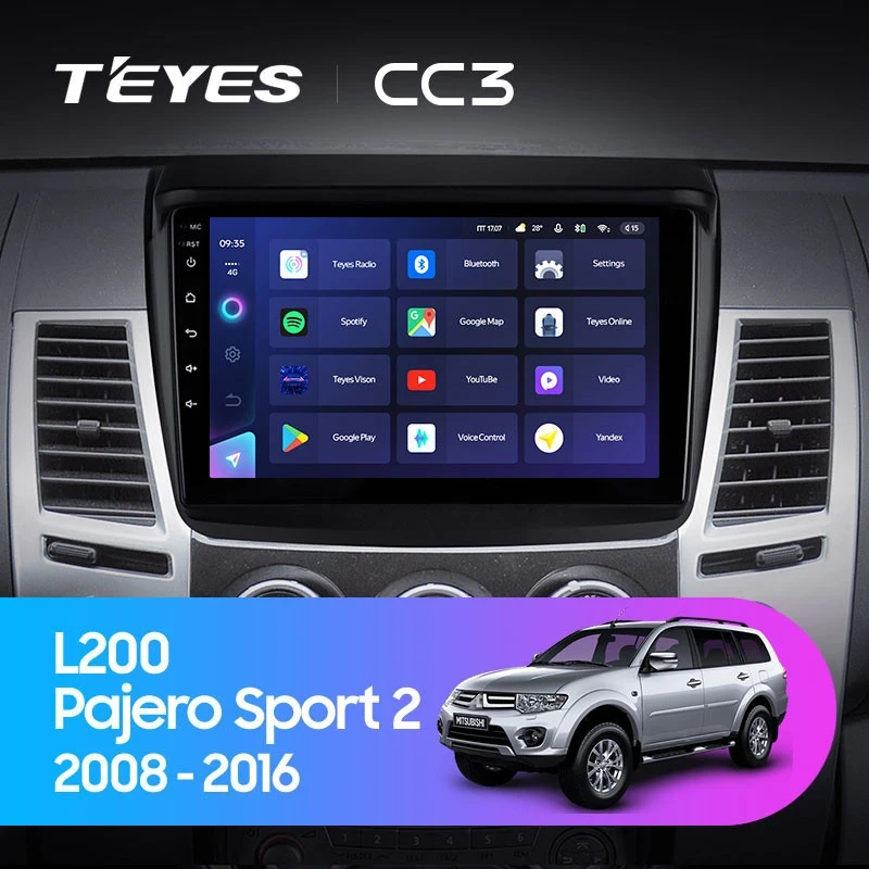 Штатная магнитола Teyes CC3 6/128 Mitsubishi Pajero Sport 2 (2008-2016)