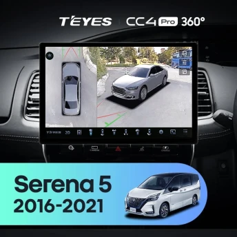 Штатная магнитола Teyes CC4 Pro 360 12/256 Nissan Serena 5 V C27 (2016-2021) F1 Правый руль (13")