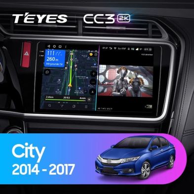 Штатная магнитола Teyes CC3 2K 360 6/128 Honda City (2014-2017) Тип-A