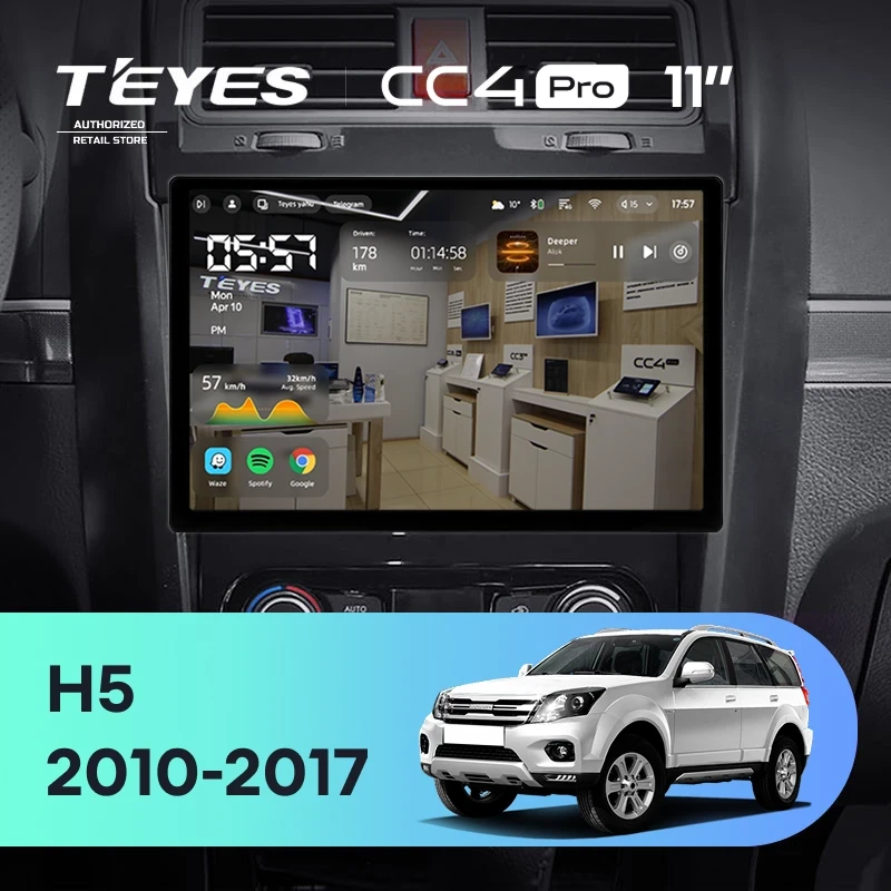 Штатная магнитола Teyes CC4 Pro 8/128 Great Wall Hover H5 (2010-2017) (11")