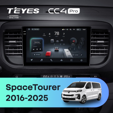Штатная магнитола Teyes CC4 Pro 8/128 Citroen SpaceTourer (2016-2025)