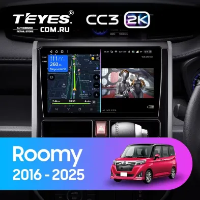 Штатная магнитола Teyes CC3 2K 6/128 Toyota Roomy (2016-2025) Правый руль