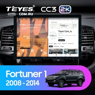 Штатная магнитола Teyes CC3 2K 6/128 Toyota Fortuner (2005-2007) F2 (13")