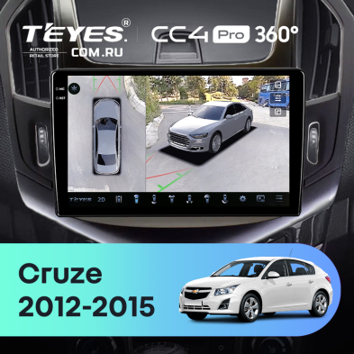 Штатная магнитола Teyes CC4 Pro 360 12/256 Chevrolet Cruze J300 J308 (2012-2015) (черная)