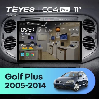 Штатная магнитола Teyes CC4 Pro 8/128 Volkswagen Golf Plus (2005-2014) (серая) F2 (11")