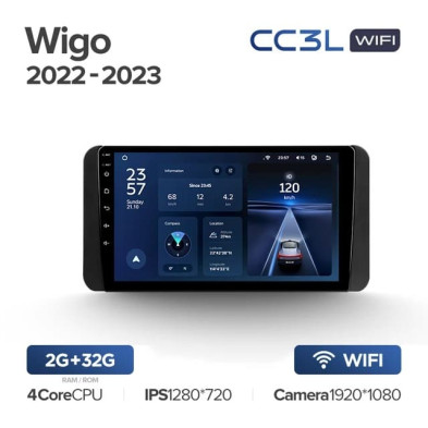 Штатная магнитола Teyes CC3L WiFi 2/32 Toyota Wigo (2022-2023) F2