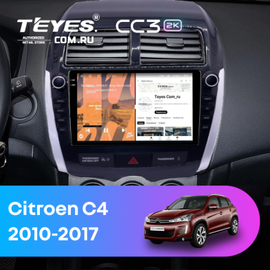 Штатная магнитола Teyes CC3 2K 6/128 Citroen C4 Aircross (2010-2017) Тип-B (9")
