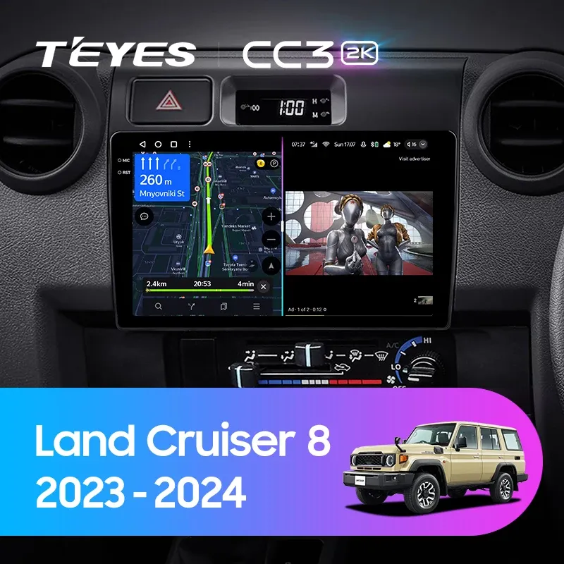 Штатная магнитола Teyes CC3 2K 4/32 Toyota Land Cruiser 8 J70 70 (2023-2024)