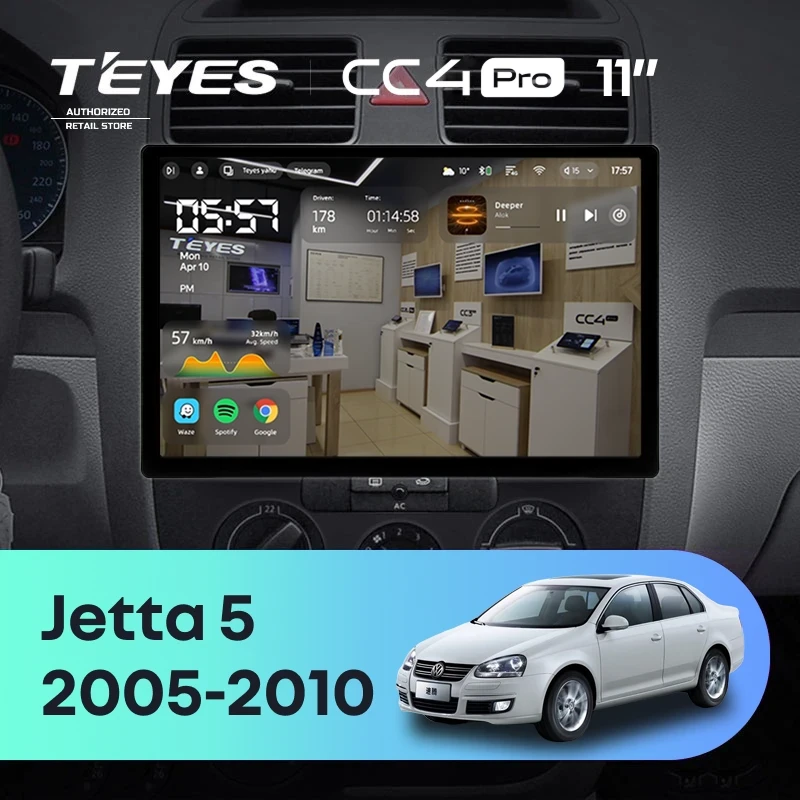 Штатная магнитола Teyes CC4 Pro 8/128 Volkswagen Jetta 5 (2005-2010) (11")