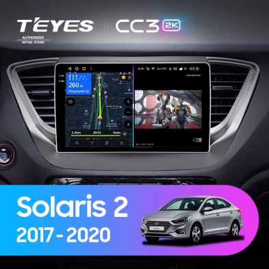 Штатная магнитола Teyes CC3 2K 360 6/128 Hyundai Solaris 2 (2017-2020) F1 Тип-B