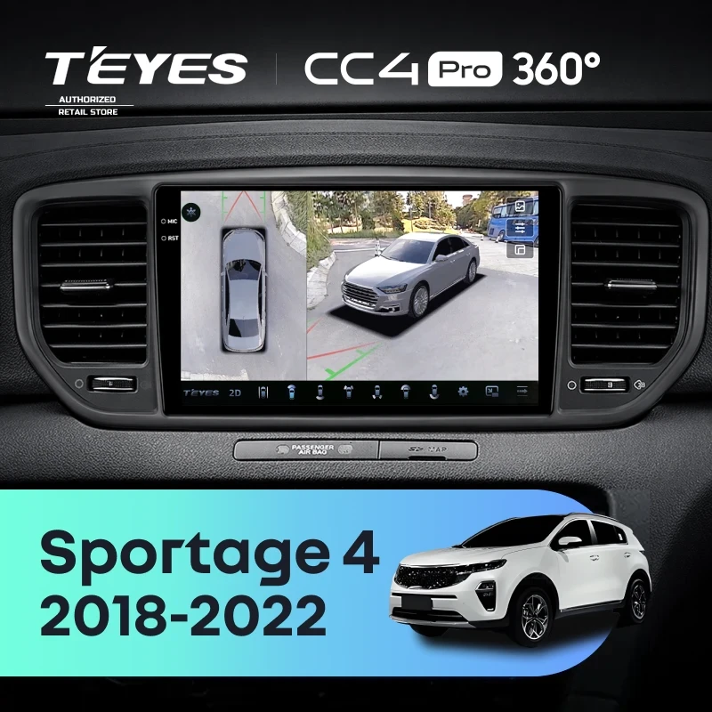 Штатная магнитола Teyes CC4 Pro 360 8/128 Kia Sportage 4 (2018-2022) Тип-B (черная)
