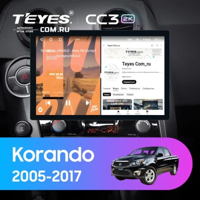 Штатная магнитола Teyes CC3 2K 4/64 SsangYong Korando Sports (2005-2017) (13")