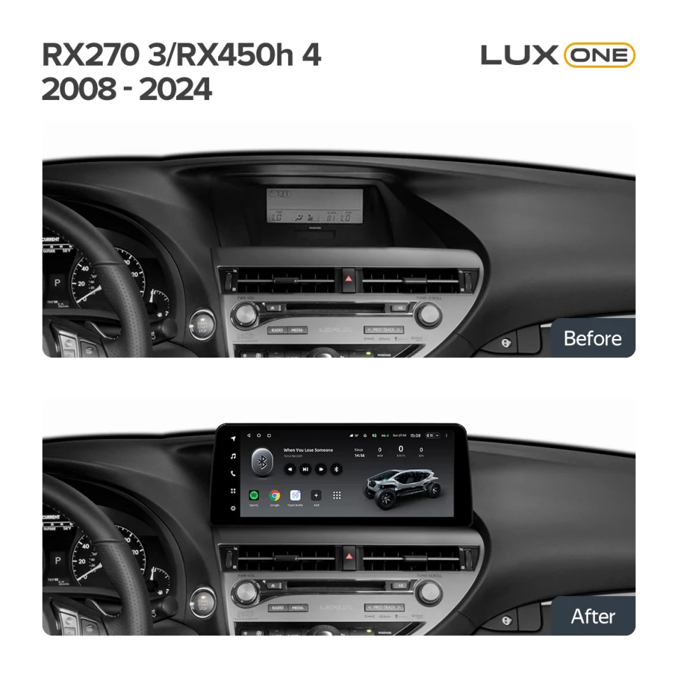 Переходная рамка Lexus RX270 3 RX450h 3 AL10 2008-2015 RX450h 4 AL20 (2015-2024) Тип-B (12,3")