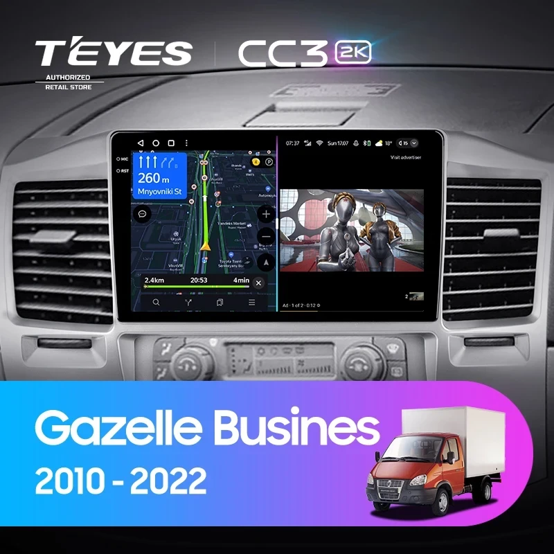 Штатная магнитола Teyes CC3 2K 4/64 для GAZ Газель Бизнес (2010-2022) F3