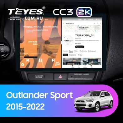 Штатная магнитола Teyes CC3 2K 360 6/128 Mitsubishi Outlander Sport (2015-2022) Тип-B (13")