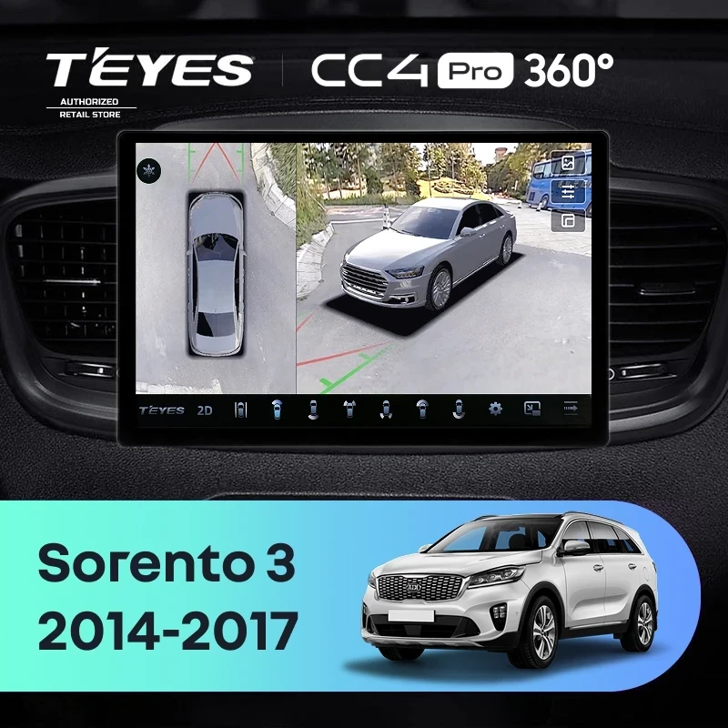 Штатная магнитола Teyes CC4 Pro 360 12/256 Kia Sorento 3 Prime (2014-2017) Тип-B (13")