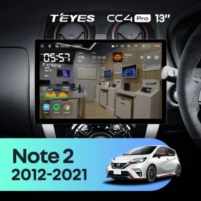 Штатная магнитола Teyes CC4 Pro 8/128 Nissan Note 2 E12 (2012-2021) (13")